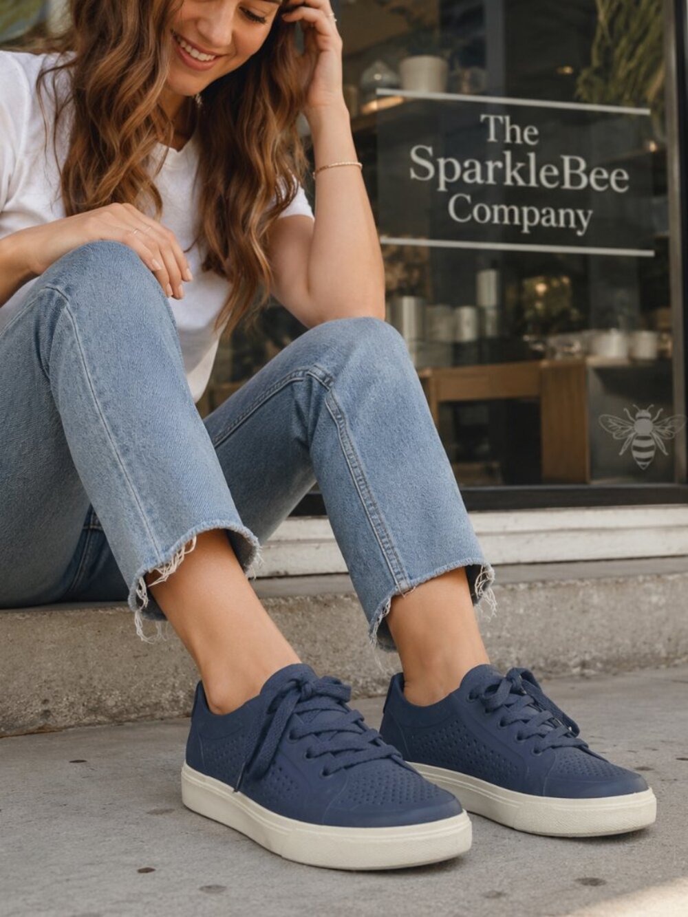 CROCS Citilane Roka Blue & White Sneakers Women's Size W6 Shoes Lace-Up‎